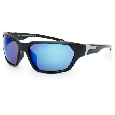 Bloc Diamondback Sunglasses Black with Blue Mirror Lens (X37)