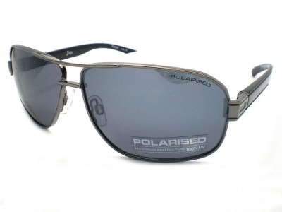 Bloc Polarised Disc Sunglasses Gunmetal Black with Black Flash  Mirror Lenses P288