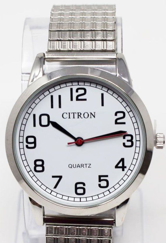 Citron Quartz Silver Round Face Expander Strap Gents Watch GAQEXP12A