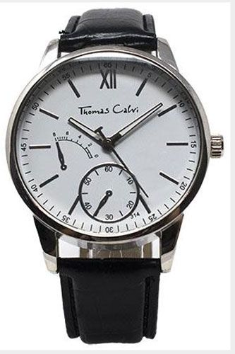 Thomas Calvi Quartz White Round Face Mens Watch TCM52C