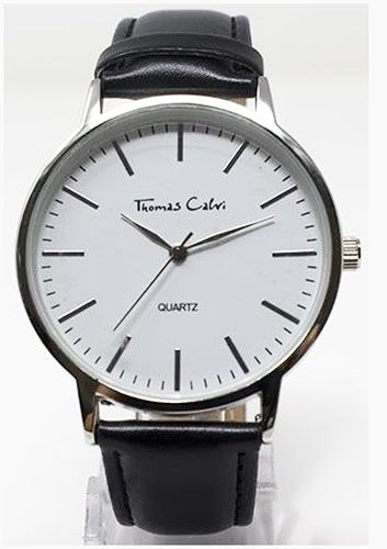 Thomas Calvi Quartz White Round Face Mens Watch TCM54A