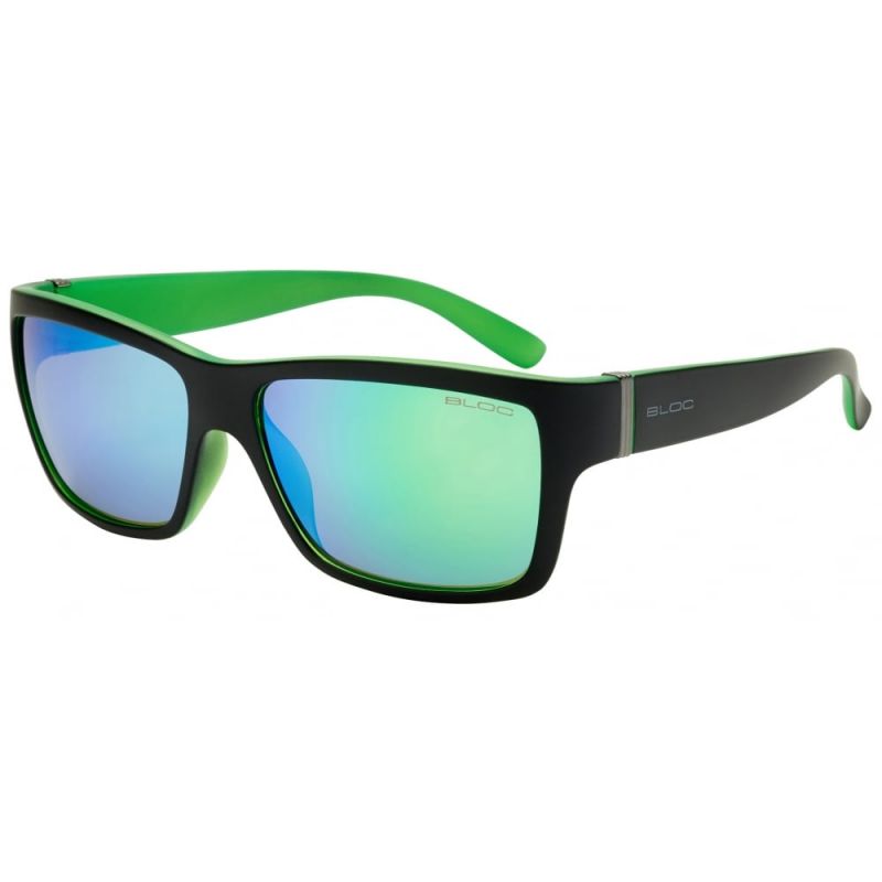 Bloc Riser XG1 Sunglasses Matte Black/Green with Green Mirror Lens