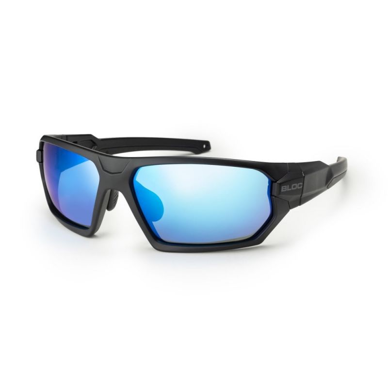 Bloc Twenty Five XMN90 Sunglasses Gloss White with Blue Mirror Lens