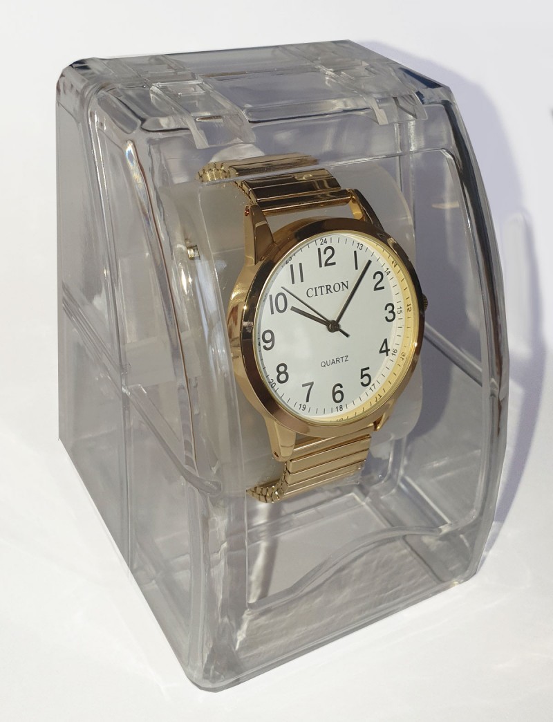 Philip Mercier Quartz Gold Round Face Expande