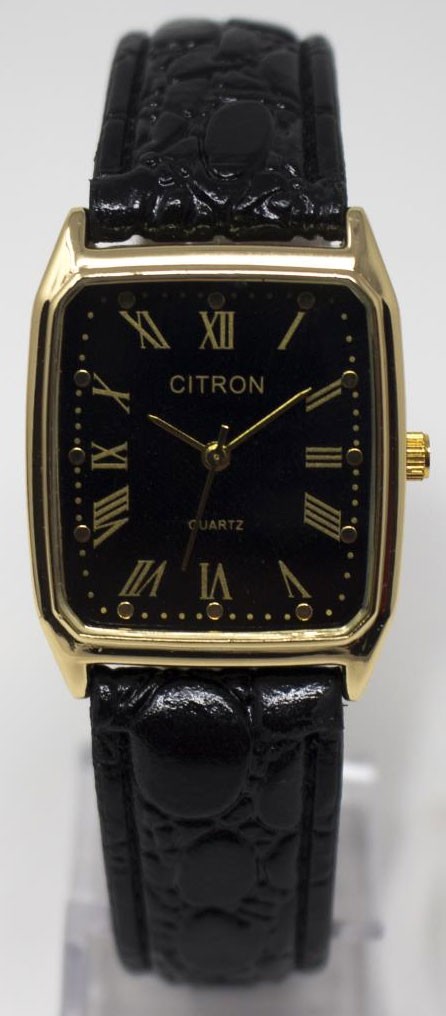 CITRON Quartz Black & Gold Small Rectangular 