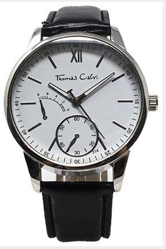 Thomas Calvi Quartz White Round Face Mens Wat