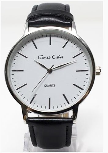 Thomas Calvi Quartz White Round Face Mens Wat