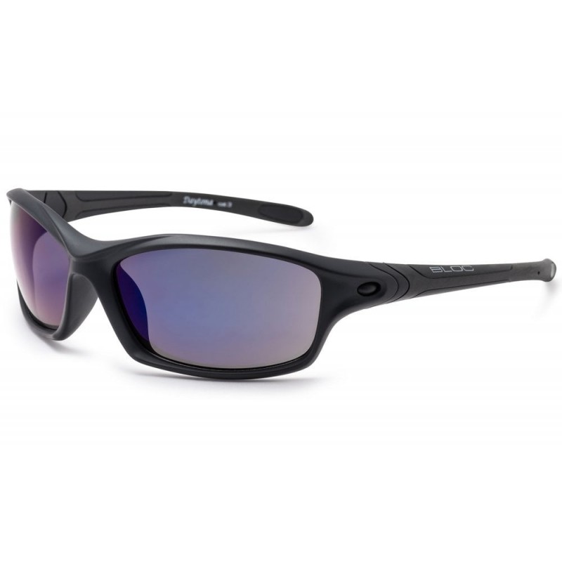 Bloc Daytona Sunglasses Black with Blue Mirro