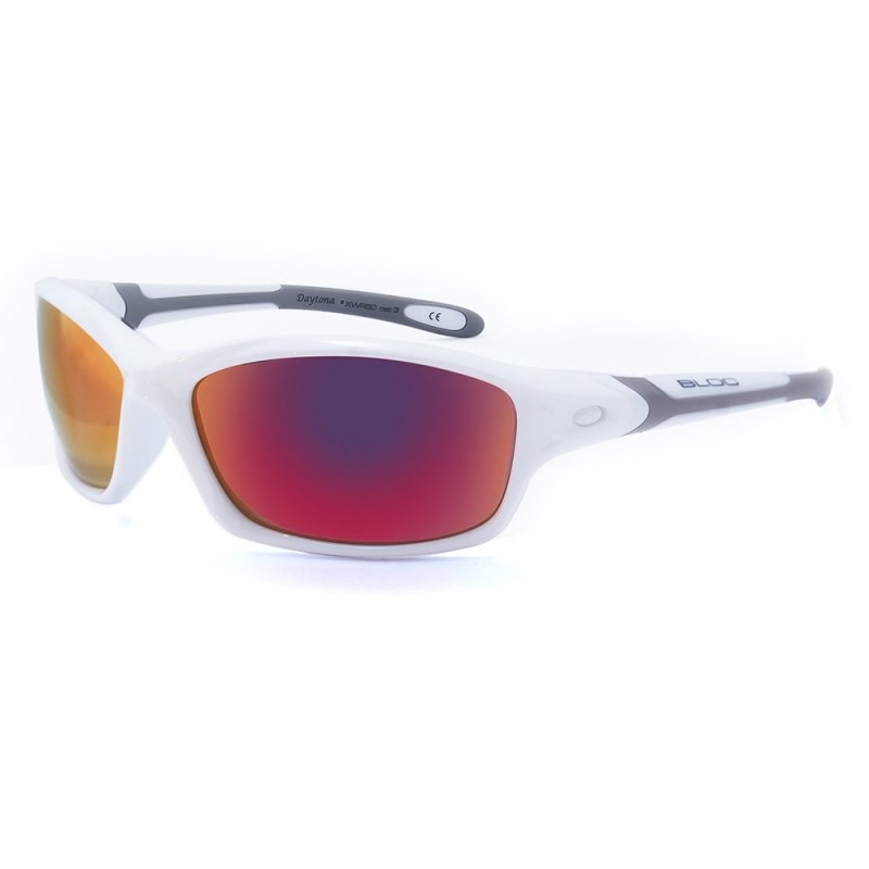 Bloc Daytona Sunglasses Gloss White with Red 